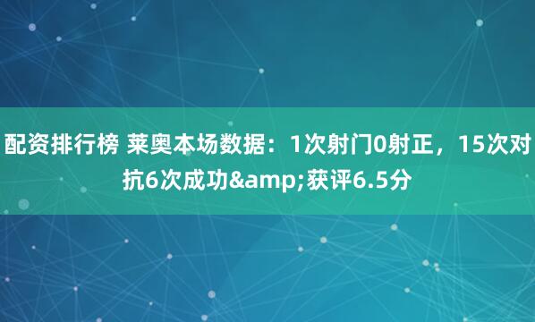 配资排行榜 莱奥本场数据：1次射门0射正，15次对抗6次成功&获评6.5分