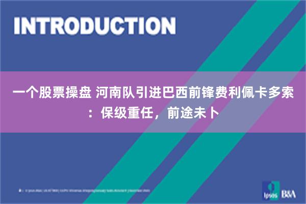 一个股票操盘 河南队引进巴西前锋费利佩卡多索：保级重任，前途未卜