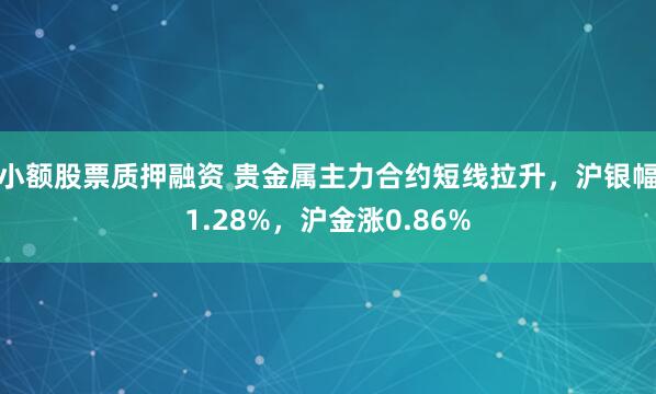 小额股票质押融资 贵金属主力合约短线拉升，沪银幅1.28%，沪金涨0.86%