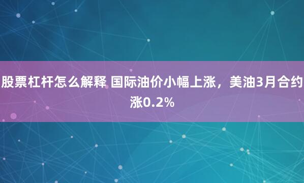 股票杠杆怎么解释 国际油价小幅上涨，美油3月合约涨0.2%