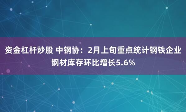 资金杠杆炒股 中钢协：2月上旬重点统计钢铁企业钢材库存环比增长5.6%